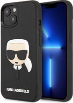 Karl Lagerfeld hoesje voor iPhone 13 - Hardcase Backcover - 3D Rubber Karls Head - Zwart