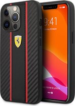 Ferrari hoesje voor iPhone 13 Pro - Hardcase Backcover - Smooth Tire Stripe - Zwart