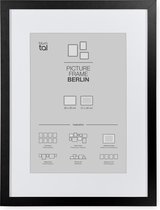 Blumtal Fotolijst Berlin - Hoogwaardige fotolijsten met passe-partout - 30 x 40 cm - Zwart