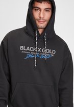 BLACK AND GOLD HOODIE black bleu XXL