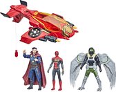 Marvel Spider -man - Spider Jet - Figurines 15 cm Spider -man - Marvel's Vulture - Doctor Strange - 4 Projectielen - 4 jaar