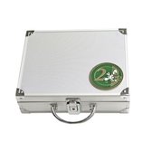 SAFE Aluminium muntenkoffer inclusief 6 tableaus voor 210 munten met een doorsnede van max. 26 mm