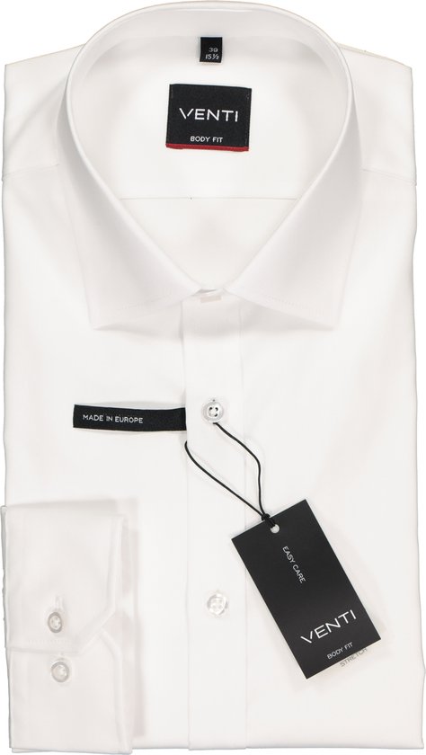 Venti - Heren Overhemd - Poplin - Strijkvrij - Slimfit - Lichtgrijs