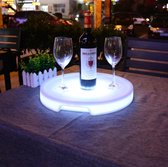 Kerstlicht - kerstverlichting -kerst cadeau - wijnholder - LED kerstlamp - kerstlamp RGB - drank glas holder - dienblad LED RGB-LED dianblad - met afstandbediening-Rond