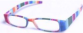 VITAEASY zonnebril met gestreept montuur - Heldere kleuren - Dioptrie lenzen +2.5 - Neopreen