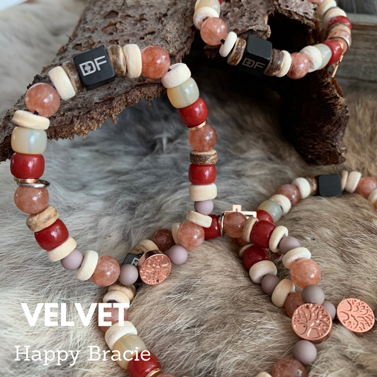 Happy Bracie Velvet | Armband | Natuursteen | Roze Jade | voorjaar | exclusief sieraad |Liefde voor Haar