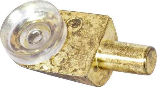 AMIG – Support d'étagère en verre Support d'étagère d'armoire Ø5 x 9mm | avec ventouse Ø11mm | Prise en charge 17mm | Zamak plaqué Messing | 100 pièces