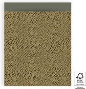 Papieren zakjes - Cadeau zakjes - Giftbags - Black Dots Moss Green - 27x34CM - 10 STUKS