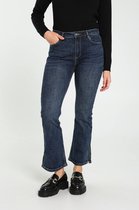 Cassis - Female - Flared jeans met splitten en strassteentjes  - Donker denim