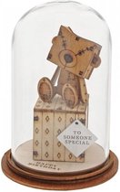 Stolp SPECIAAL VOOR    vintage miniatuur stolp, miniatuur decoratieve handgemaakt kunstwerkje - glas - 8.5x5x5