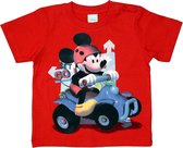 Disney Jongens T-shirt - Rood - Mickey Mouse Auto - Maat 80