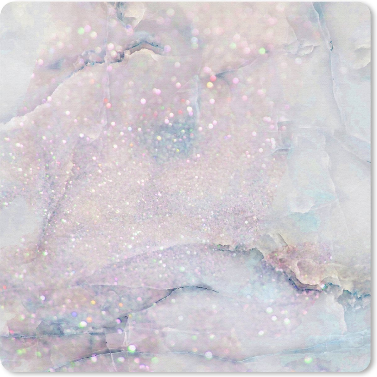 Muismat 20x20 cm - Mousepad Marmer - Glitter - Aderen - Muismatten