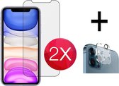 iPhone 13 - 2X screenprotector - 2X lens protector - Beschermglas - Set van 2+2