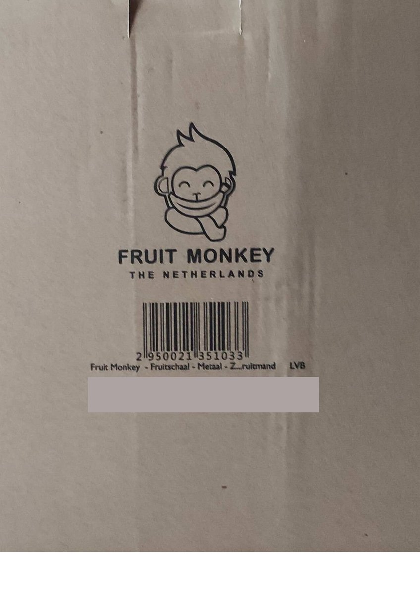 Fruit Monkey - Fruitschaal - Metaal - Zwart - 3 Lagen - Fruitmand | bol.com