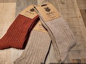 3 Paar - 100% Alpaca Wollen Sokken - Maat 35-38 - Wintersokken - Huissokken - Kado Artikel