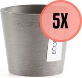 Ecopots | Amsterdam | Mini | ø 8 cm | Taupe | 5 stuks | 74.009.08T | Voordeelverpakking