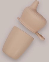 Siliconen cup cover inclusief siliconen beker - baby servies - Roze