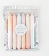 By Vivi  Kaarsen - 6 Stuks - Dip Dye Kaarsen - Pastel Kaarsen - Dinerkaarsen - Pastel Kaars