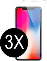 iPhone X / XS/ 10 screenprotector - Beschermglas - Tempered glass - Glasplaatje - Met dichte bovenkant - 3 stuks