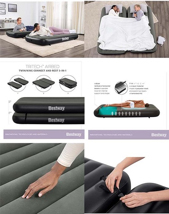 Matelas Gonflable King Size de luxe 2 Personnes - Pompe Électrique Intégrée