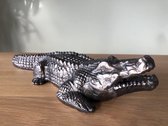 Colmore Decoratieve Krokodil Zilver kleurig 31x12x7 cm