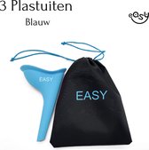 Plastuit - Blauw 3  - Plastuit voor vrouwen - Plastuitjes - Urinaal - Siliconen-plaskoker - Plas zak
