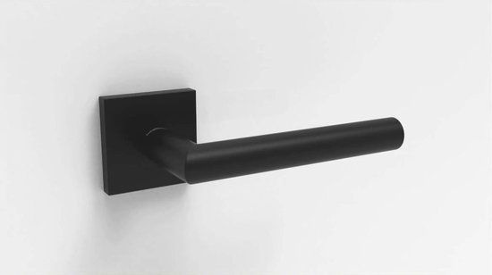 Slotman Solutions Deurklink Sleutelgat – RVS – Mat Zwart – Vierkante Rozet – Deurbeslag Set
