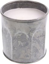 Pot met kaars (grijskl. metaal) Ø11xH11cm