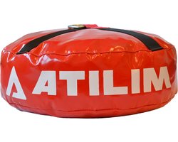 ATILIM FightersGear UNFILLED Double End Heavy Bag Speed Ball Swing Reduction Non-Tear Floor Anchor Core Training Tool Weight Bag Multifunctional Punching Boxing MMA Workout Functional Fitness  Red w/Black Strap Rood met Zwart Band