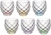 Luxe kristallen glazen MORRIS in kleur - BOHEMIA KRISTAL colour - set van 6 gekleurde waterglazen