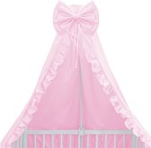 Babybam Canopy Ruffle Rose - Voile bébé à volants - Auvent bébé pour berceau ou lit de bébé