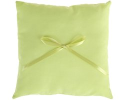 Trouwring ringkussentje met lintje groen - trouwen - trouwring - kussen - huwelijk - bruidspaar - bruiloft