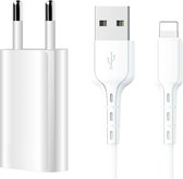 Oplader iPhone - Inclusief USB naar Apple Lightning Kabel - Wit - Geschikt voor Apple iPhone 5/6/7/8/SE/X/XR/XS/11/12 - iPhone Oplader Kabel - iPhone Kabel - iPhone Oplaadstekker m