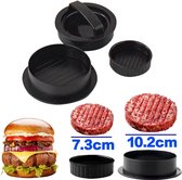 Eijk - Hamburgerpers - 2 Stuks - Inclusief 100 Vellen Wax Papier - Hamburger Pers - Papiertjes - Maker - Vorm - Ring - Waxpapier - Zwart