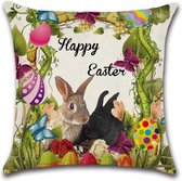 Kussenhoes Pasen - Rabits  - Kussenhoes - 45x45 cm - Sierkussen - Polyester