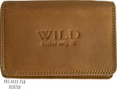 Wild Leather Only !!! Portemonnee Dames Hunter Leer- Camel - (WDRS-033-40) - Harmonica Model -