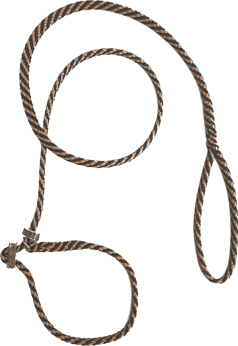 Abany quality design – luxe hondenlijn - hunting line - puppylijn met reehoorn - dubbele stop - vanglijn – retrieverlijn - jachtlijn - sliplijn - wandelhoofdstel - 1,80 meter - 19R20024 - zwart