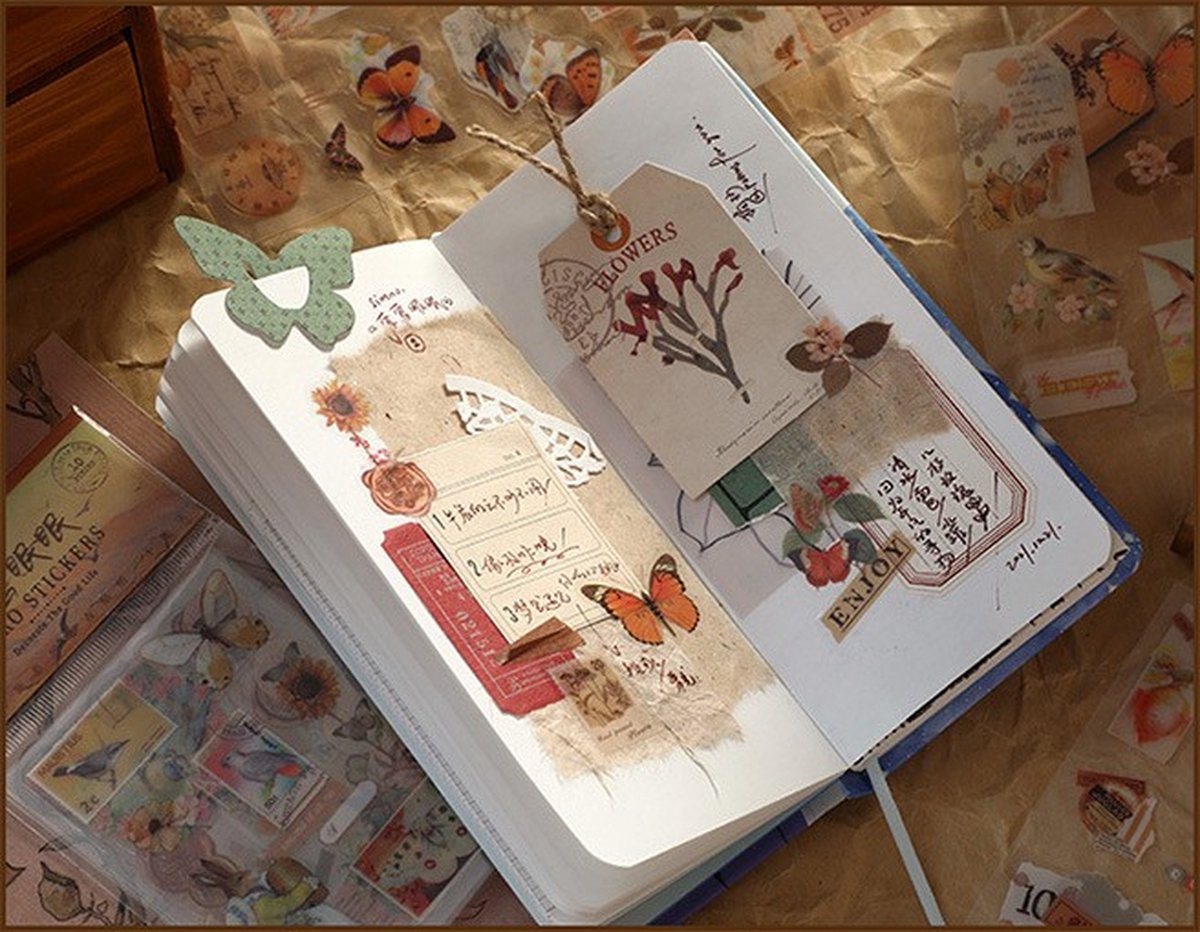 Retro Stickers - 10 stickervellen - O.a leuk voor bulletjournal, scrapbooking, kaarten maken en journaling — afbeelding 2