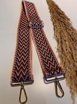 Schoudertas band - Hengsel - Bag strap - Fabric straps - Boho - Chique - Chic - Lijnen in twee kleuren