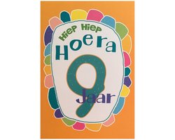 Verjaardagskaart 9 Jaar - Wenskaart Verjaardag - Kaart 9 Jaar