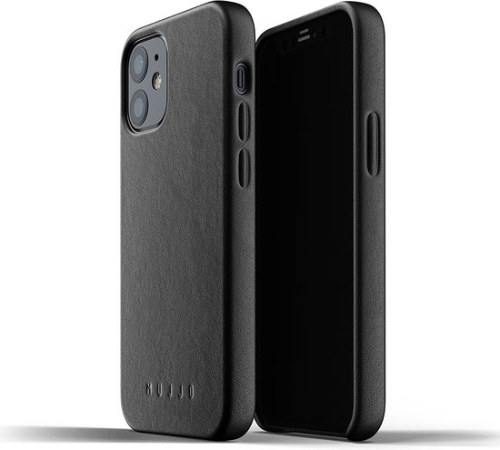Mujjo - Full Leather Case iPhone 12 Mini - Zwart