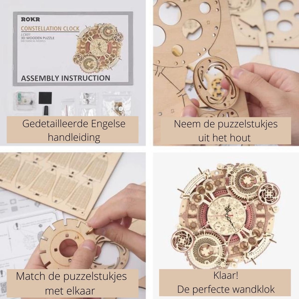 Puzzle en bois 3D Horloge en Hibou – Univers jeux en bois