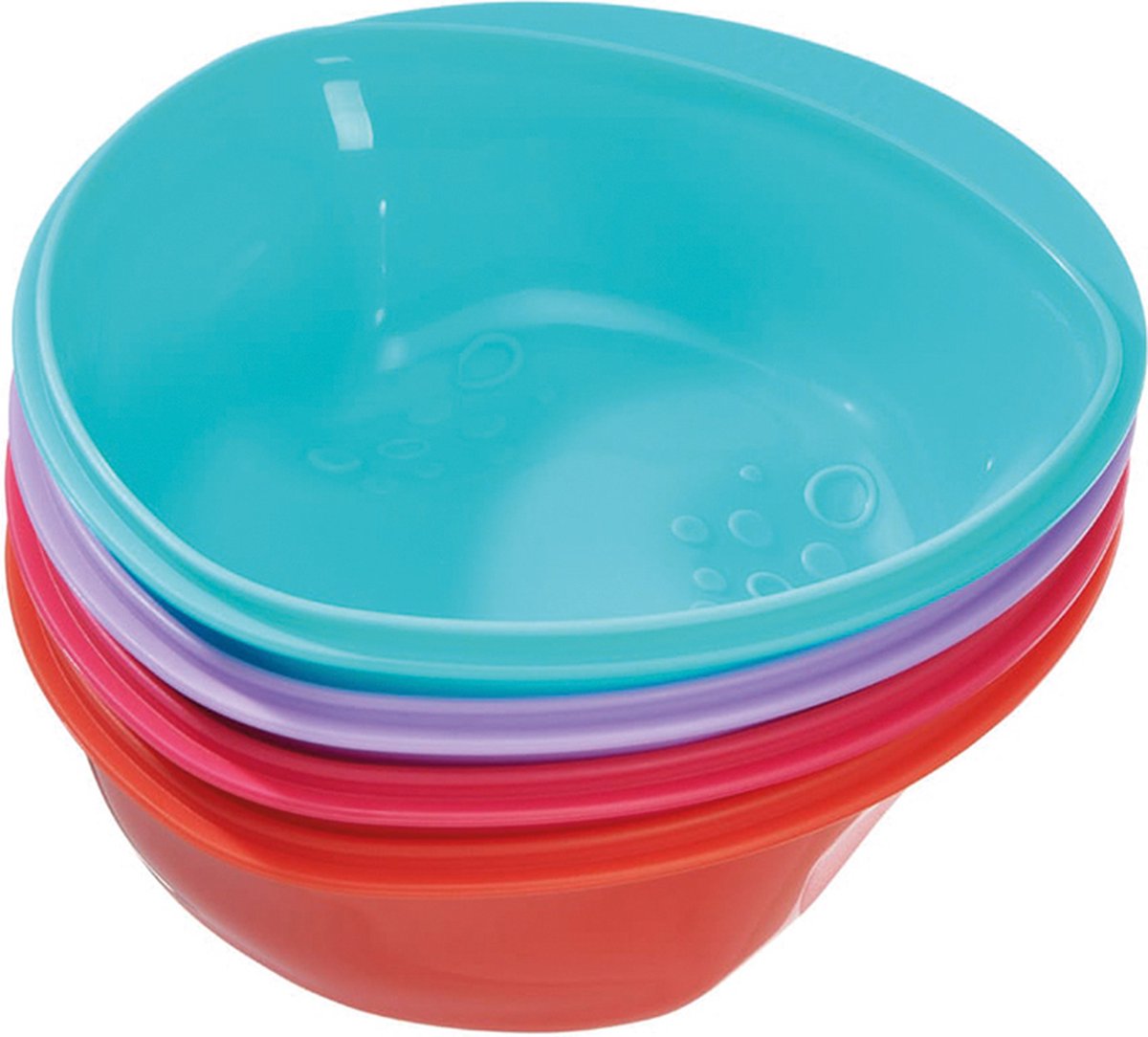 Vital baby - eetkommetje - eetbakje - babykom - met handvat - kunststof - kleurrijk - BPA vrij - set van 4 stuks