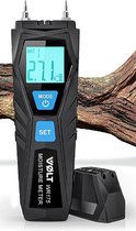 VOLT Professionele Digitale Vochtmeter voor hout, papier, muur en bouwmaterialen - Meet Vochtigheid en Temperatuur - LCD display