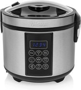 Tristar rijstkoker RK-6132 digitale rijstkoker en multicooker – 1,5 l inhoud – met warmhoudfunctie, 500 W, 1,5 l, 7 snelheden, roestvrij staal/zwart, zilver