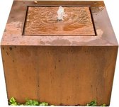 watertafel/fontein cortenstaal vierkant 60 cm