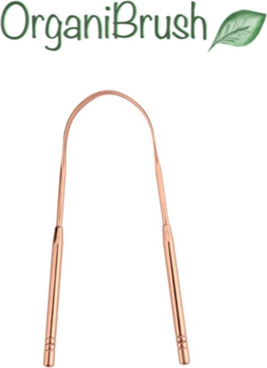 OrganiBrush 100% Koper Tongschraper / Tongreiniger - Antibacterieel - 1 Stuk
