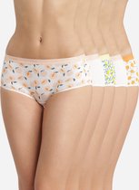 Dim Les Pockets Boxers - Onderbroeken - Katoen - Dames - 5 Stuks - Maat 34/36 - Oranje/Roze/Geel/beige/Roze