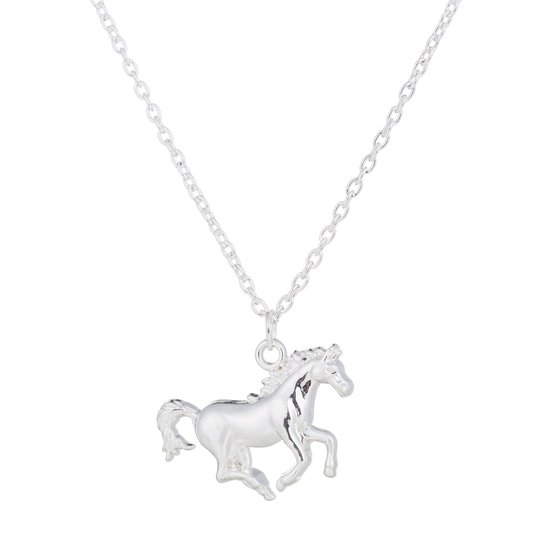 Bixorp Horse - Collier couleur argent avec Cheval - Collier Nice Horse avec de beaux détails en argent