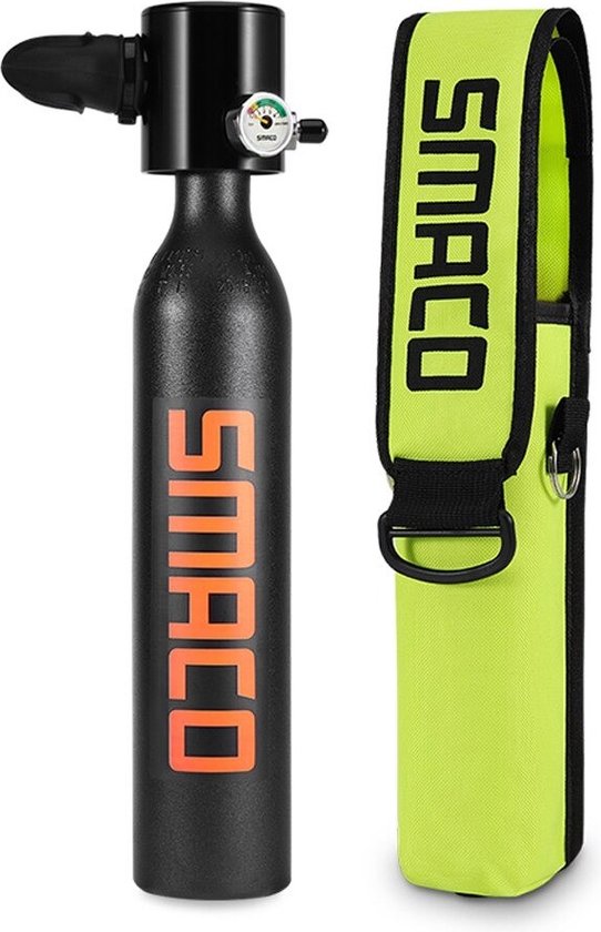 Mini Scuba Tank 0.5L Handheld Mini Duiktank, Herbruikbare Scuba Pony Fles met 5-10 Minuten Back-up Lucht Duik Cilinder for Onderwater Exploratie Emergency Rescue (Color : Black